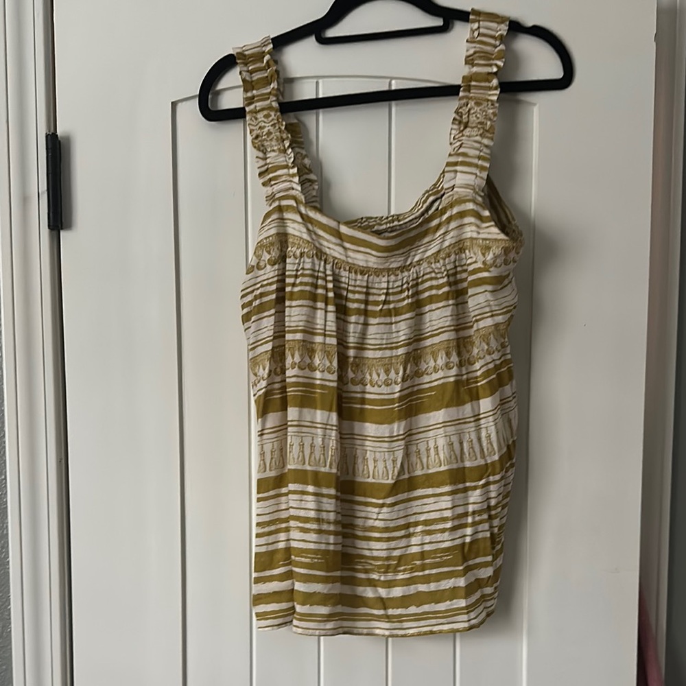 Striped Olive and Cream Women's Top